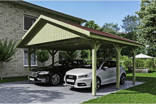 SKANHOLZ Carport Wallgau in Grün, B/T: 620 x 500 cm, Firsthöhe: 354 cm, imprägniert - Bild 1