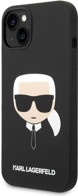 Karl Lagerfeld Silikon Hülle für Apple iPhone 14 Plus mit Karl's Head Design in Schwarz - Bild 1
