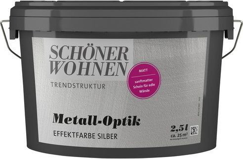 Schöner Wohnen Effektfarbe Trendstruktur in Metall-Optik, silberfarben, 2,5 l - Bild 1
