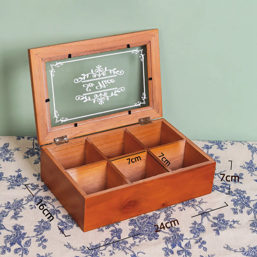 Vintage Holz Aufbewahrungsbox für Teebeutel und Schmuck in Braun - Bild 5