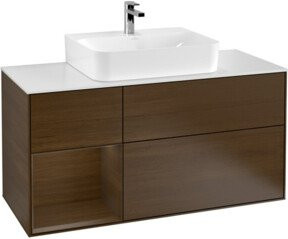 V&B Waschtischunterschrank Finion mit Wandbeleuchtung, Farbe: Weiß, Breite: 120 cm, Tiefe: 50,1 cm, Höhe: 50,1 cm - Bild 1