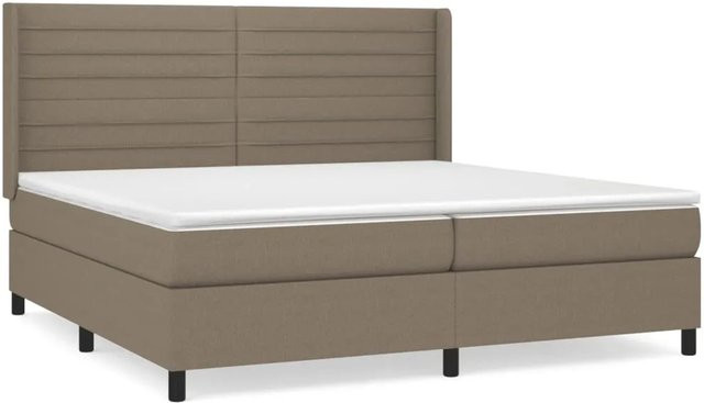 vidaXL Boxspringbett mit Matratze Hybrid-Design in Taupe, B/T/H: 200 x 200 x 203 cm - Bild 1