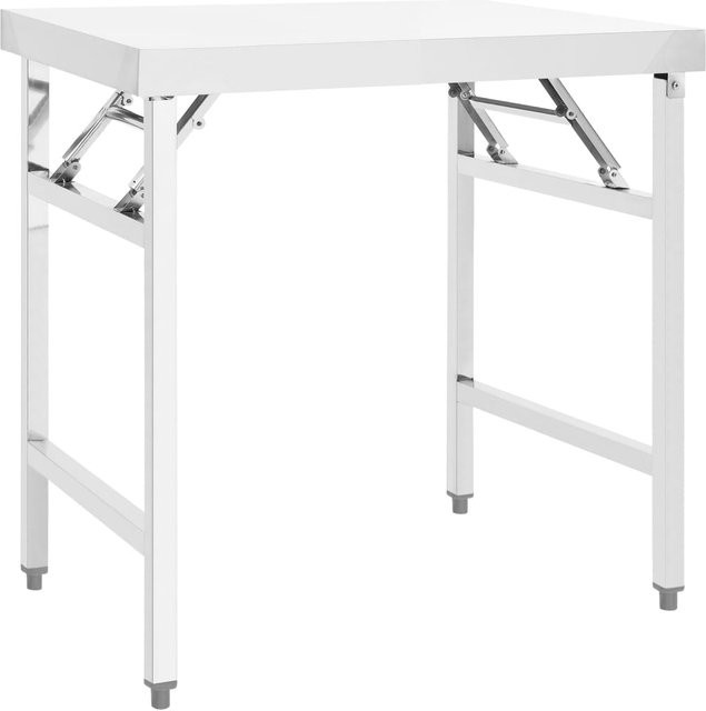 Klappbarer Küchenarbeitstisch von Yiwydaa aus Edelstahl in Silber, B/T/H: 85 x 60 x 80 cm - Bild 1