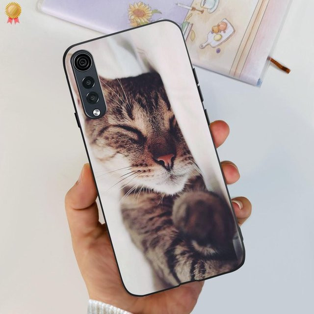 Stoßfeste Silikon Handyhülle mit Katzen-Design für LG Velvet 5G UW, LG Velvet 5G und LG Velvet 4G in Schwarz und Transparent - Bild 1