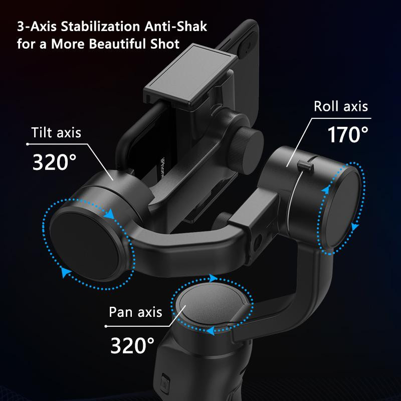 Allbestart F8 Handheld 3-Achsen Gimbal Smartphone Stabilisator mit Bluetooth in Schwarz - Bild 5