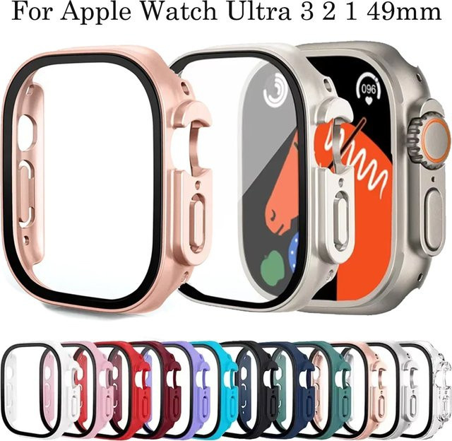 Schutzhülle und Displayschutz für Apple Watch Ultra 2, 49 mm, Schwarz, Kunststoff - Bild 1