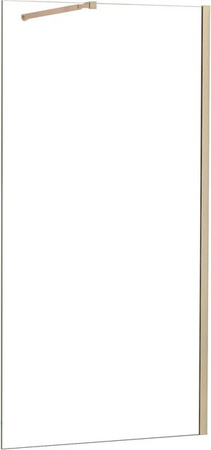 AICA Walk-in Duschwand aus ESG Nano Glas in Gold, B: 110 cm, H: 200 cm