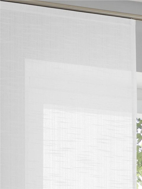 Schiebevorhang Heine Home in Weiß, semi-transparent, 100% Polyester mit Klettverschluss - Bild 1