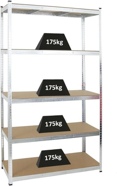 PROREGAL Schwerlastregal Giant Ragnar Fachlast 175 kg, Farbe: Silber, H x B x T: 200 x 120 x 50 cm - Bild 1