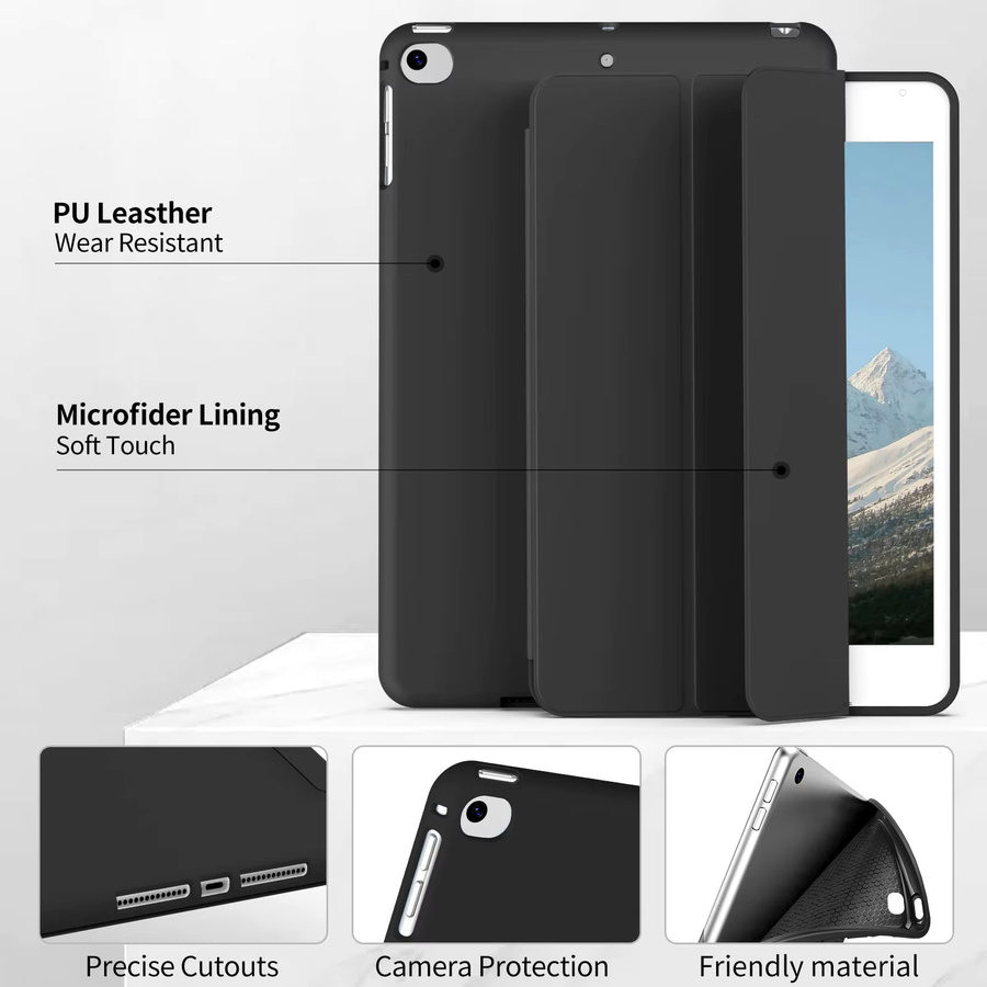 Leke-Leka Magnetisches Trifold Smart Cover für iPad mini 1 2 3 4 5 6 7 Generation in Schwarz - Bild 2