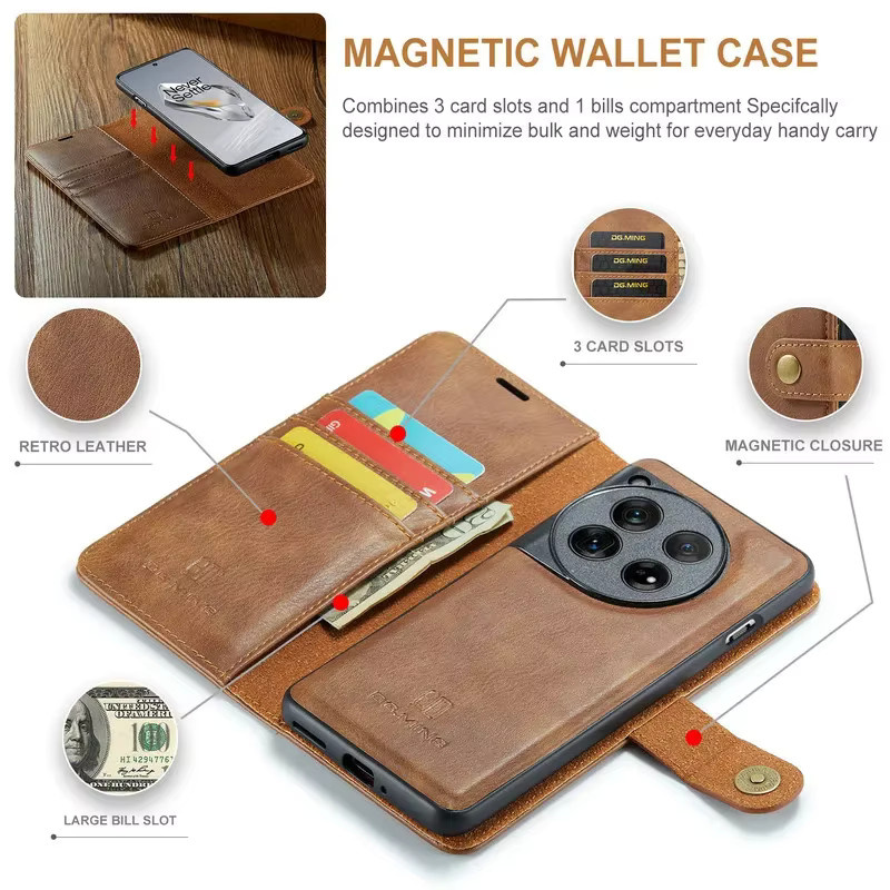 2in1 Abnehmbare Leder Brieftasche für OnePlus 10 Pro 11 12 13 15 5G Luxus Handyhülle - Bild 3