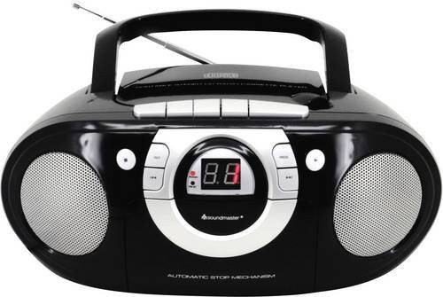 Soundmaster SCD5100SW Radio-Kassettenspieler mit CD-Player und UKW in Schwarz - Bild 1