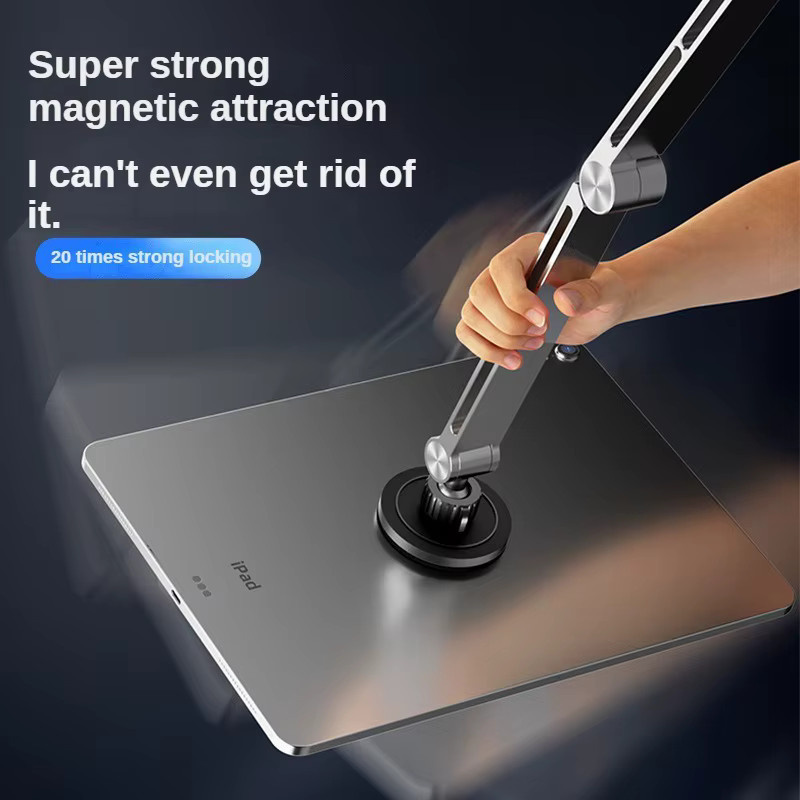 Ideaway Tablet-Ständerhalterung grau, verstellbarer und faltbarer Schreibtischhalter für Tablet und Telefon mit 360 Grad drehbarer Basis - Bild 4