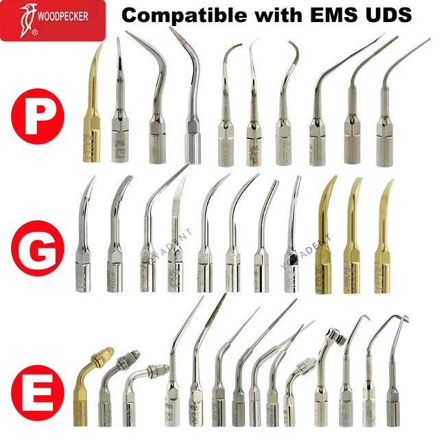 Woodpecker Ultraschall Zahnreinigung Handstück EMS UDS Scaler mit Cutter Kopf in Silber - Bild 1