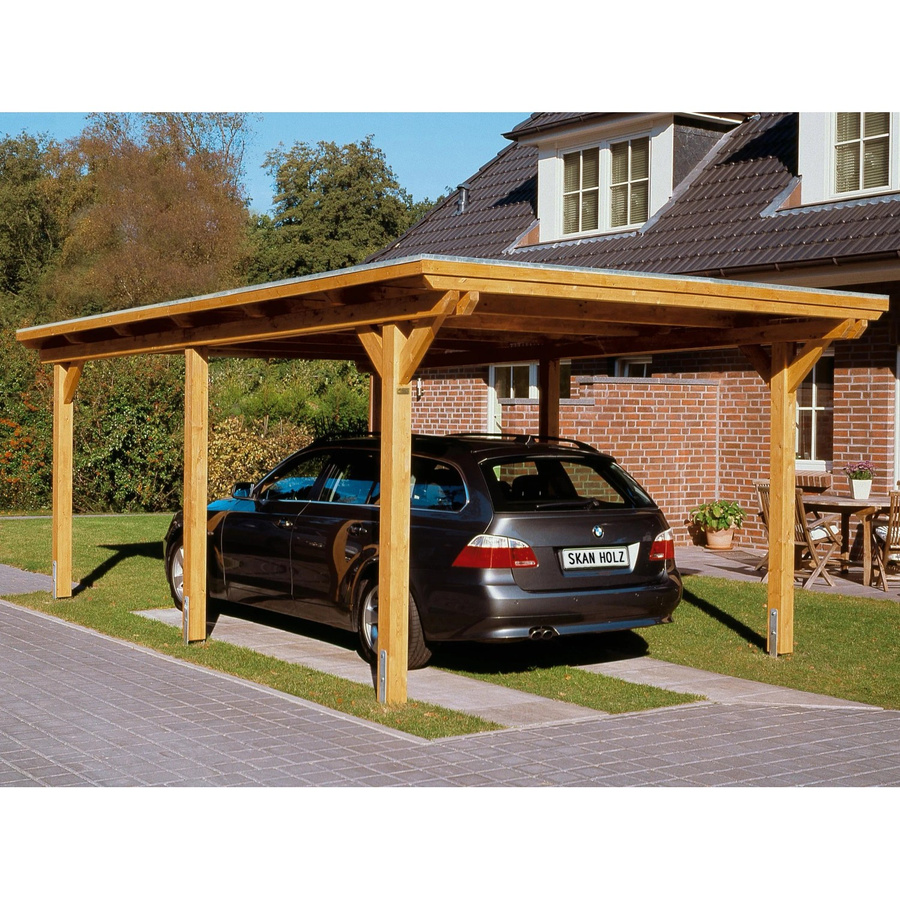 Skan Holz Carport Emsland aus Fichte Leimholz in Beige B/T: 354 x 604 cm, Höhe: 238 cm - Bild 2