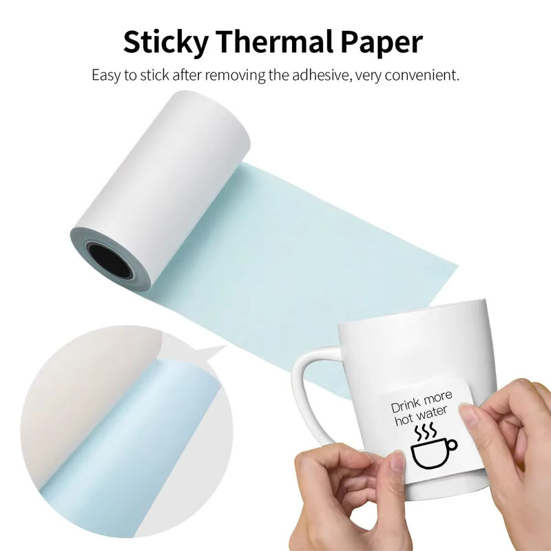 Selbstklebendes Farbetiketten-Thermopapier für Mini-Drucker, Mehrfarbig, Breite: 5,7 cm - Bild 2