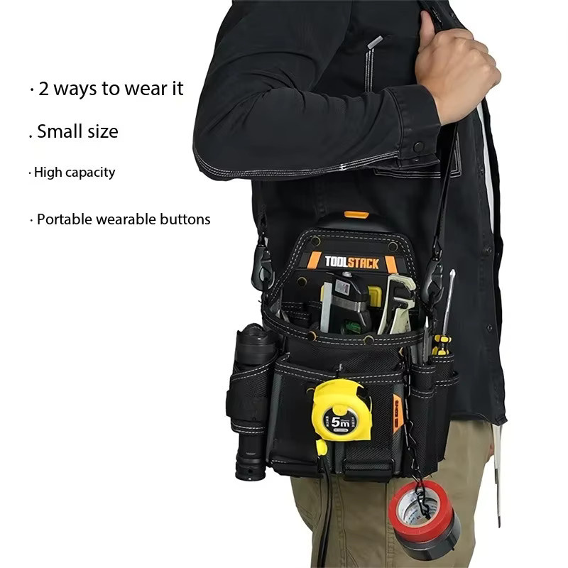 TOOLSTACK Professionelle Elektriker-Werkzeugtasche Wasserdichte Hüfttasche und Schultertasche zur Werkzeugaufbewahrung - Bild 6