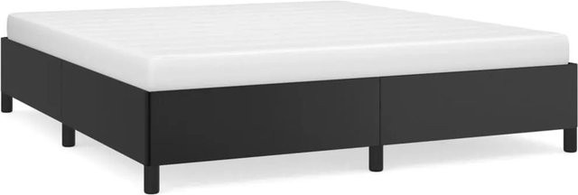 vidaXL Bettgestell gepolstert in Schwarz aus Kunstleder, Modernes Design, B/T/H: 160 x 200 x 35 cm (Höhe des Rahmens) - Bild 1