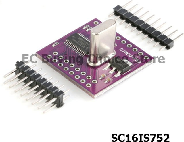 752 SC16IS752 IIC I2C/SPI Bus-Schnittstelle zum Zweikanal-UART-Konvertierungsplatinenmodul von EC Buying - Bild 1