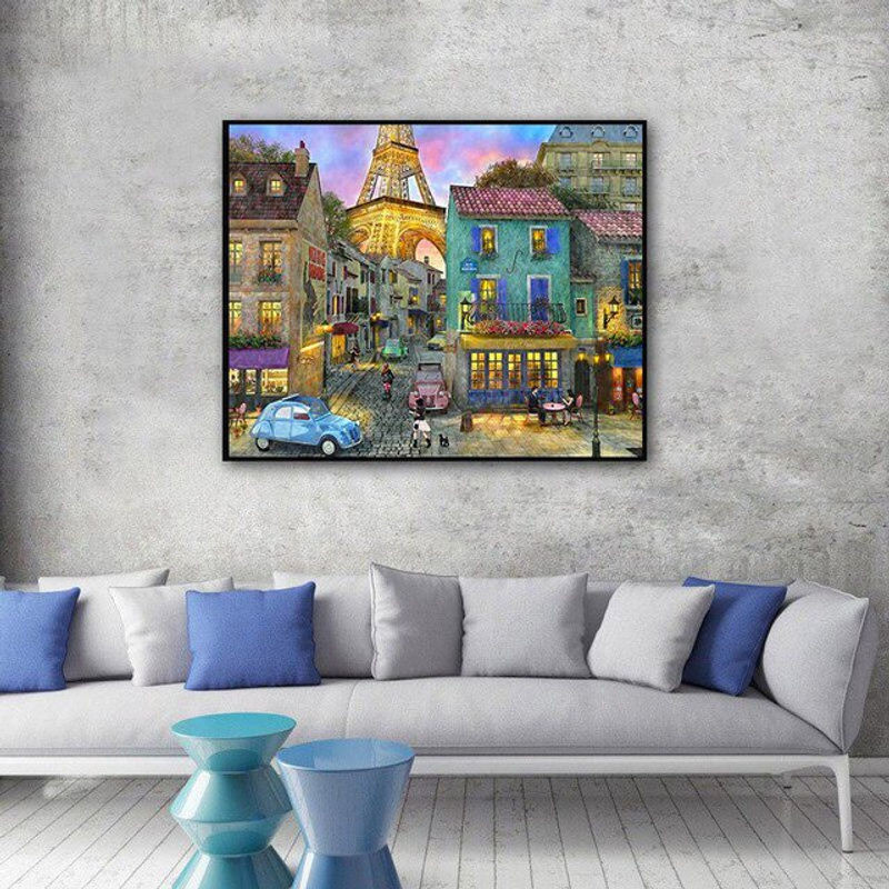 FIYO Diamond Painting Set Landschaft mit Turm, Mehrfarbig, B/H: 30 x 20 cm - Bild 1