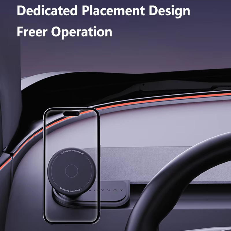 Magnetischer Silikon Handyhalter für Tesla Model 3 Highland und Model Y Juniper mit MagSafe Unterstützung, Schwarz - Bild 4
