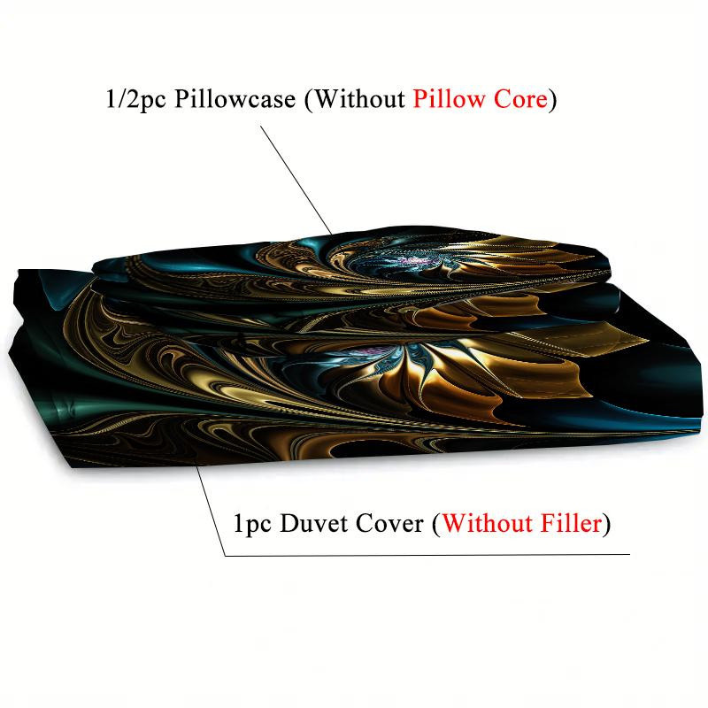 JMG Household Supplies Bettwäscheset mit floralem 3D-Print in Schwarz und Gold, Mikrofaser, B/H: 135 x 200 cm - Bild 3