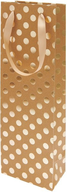 Rico Design Paper Poetry Flaschentüte Natur mit goldenen Punkten, B/T/H: 12 x 8 x 36,5 cm - Bild 1