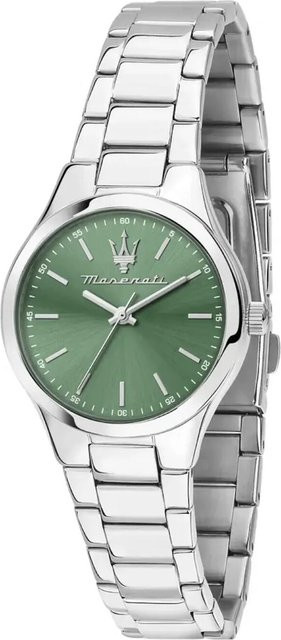 Maserati Damenuhr Attrazione, Edelstahl, Grünes Zifferblatt, Quarz, 30 mm - Bild 1