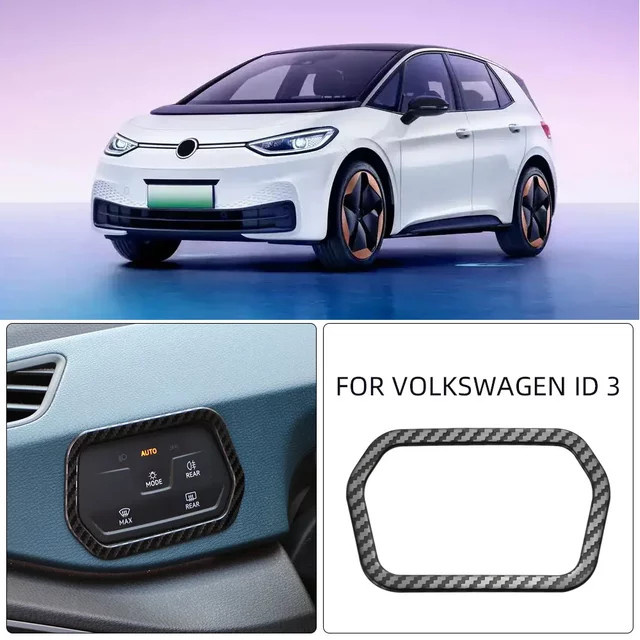 Color My Life Zubehör für VW ID.3 2022-2025 Kopflicht Schalter Panel Rahmen Abdeckung Dekoration Aufkleber in Schwarz - Bild 1