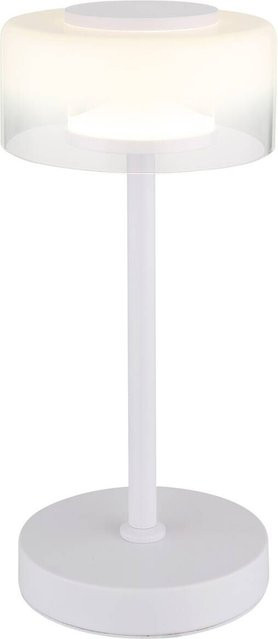 GLOBO Tischleuchte in Weiß aus Metall und Glas mit modernem Design, Höhe: 32,5 cm, Durchmesser: 15 cm - Bild 1
