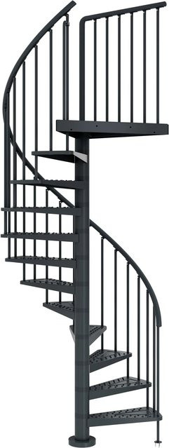 Dolle Außenspindeltreppe Gardenspin Ø 155 cm in Anthrazit mit 11 Stufen aus Metall - Bild 1