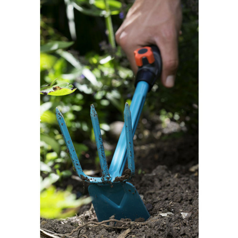 Gardena Combisystem Kleinhäckchen mit geradem Blatt und 3 Zinken, schwarz/türkis, L x B: 37 x 6,5 cm - Bild 7