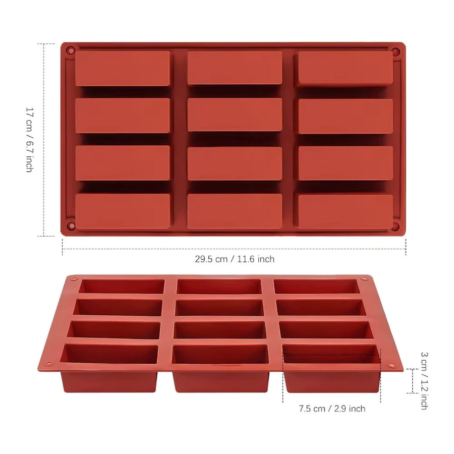 Rechteckige Silikon-Backform in Rot für Energieriegel, Schokoriegel, Proteinriegel, Maisbrot oder Pudding - Bild 5
