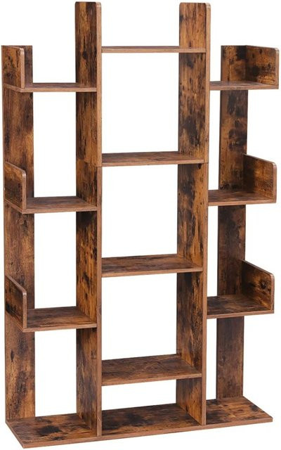 Vasagle Bücherregal in Baum-Form mit 13 Fächern, Vintagebraun, B/T/H: 86 x 25 x 140 cm - Bild 1