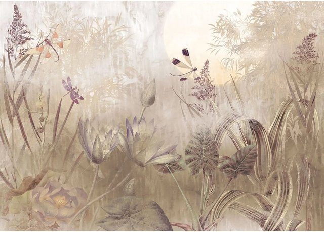 Komar Fototapete Dragonfly Pond in Beige aus Vlies, B x H: 350 x 250 cm - Bild 1
