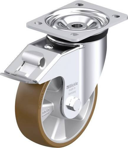 Blickle Stahlblech-Lenkrolle LK-ALB 160K-FI in Silber, Rad-Durchmesser: 160 mm, Tragfähigkeit: 600 kg - Bild 1