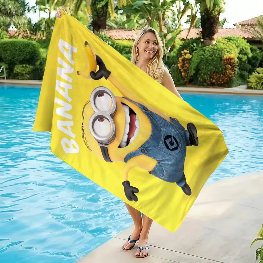 Potdemiel Bananen-Minions Strandtuch aus Mikrofaser in Gelb, schnelltrocknend und sandfrei - Bild 4