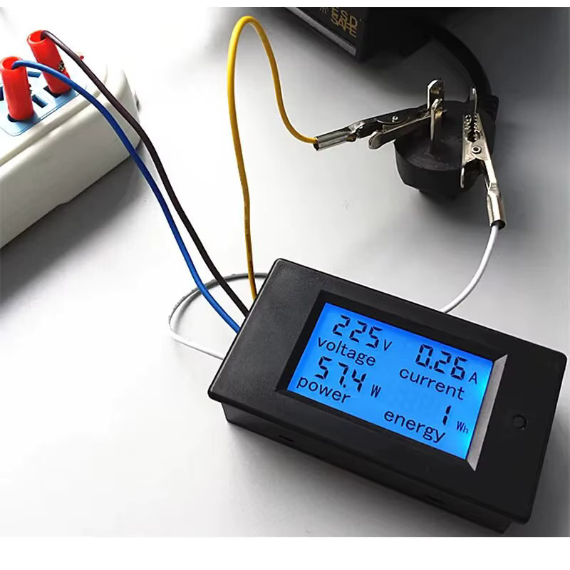 Voktta Digitales LED Voltmeter Amperemeter Wattmeter zur Messung von AC 80-260V und DC 0-100A in Schwarz - Bild 5