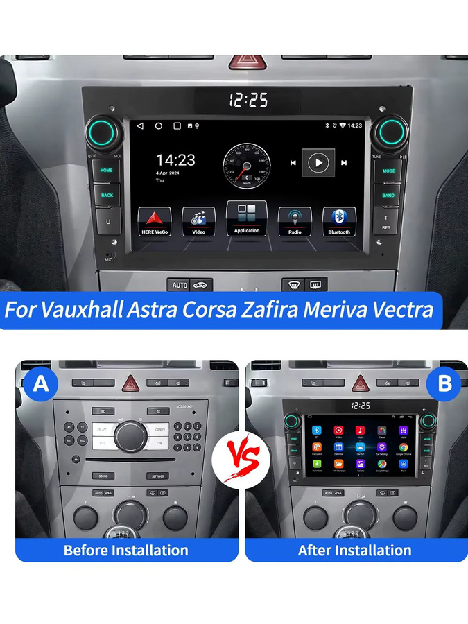 ESSGOO Android 15 Autoradio mit 7 Zoll Display, 4GB RAM + 64GB Speicher, Carplay, Android Auto und Bluetooth für Opel Astra H, Corsa C, D, Vectra C, Zafira B, Signum, Combo in Schwarz - Bild 5