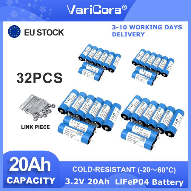 Varicore Grade A LiFePO4 Lithium-Eisenphosphat-Zelle 3,2V 20Ah C40 für Solar- und DIY-Anwendungen in Blau - Bild 1