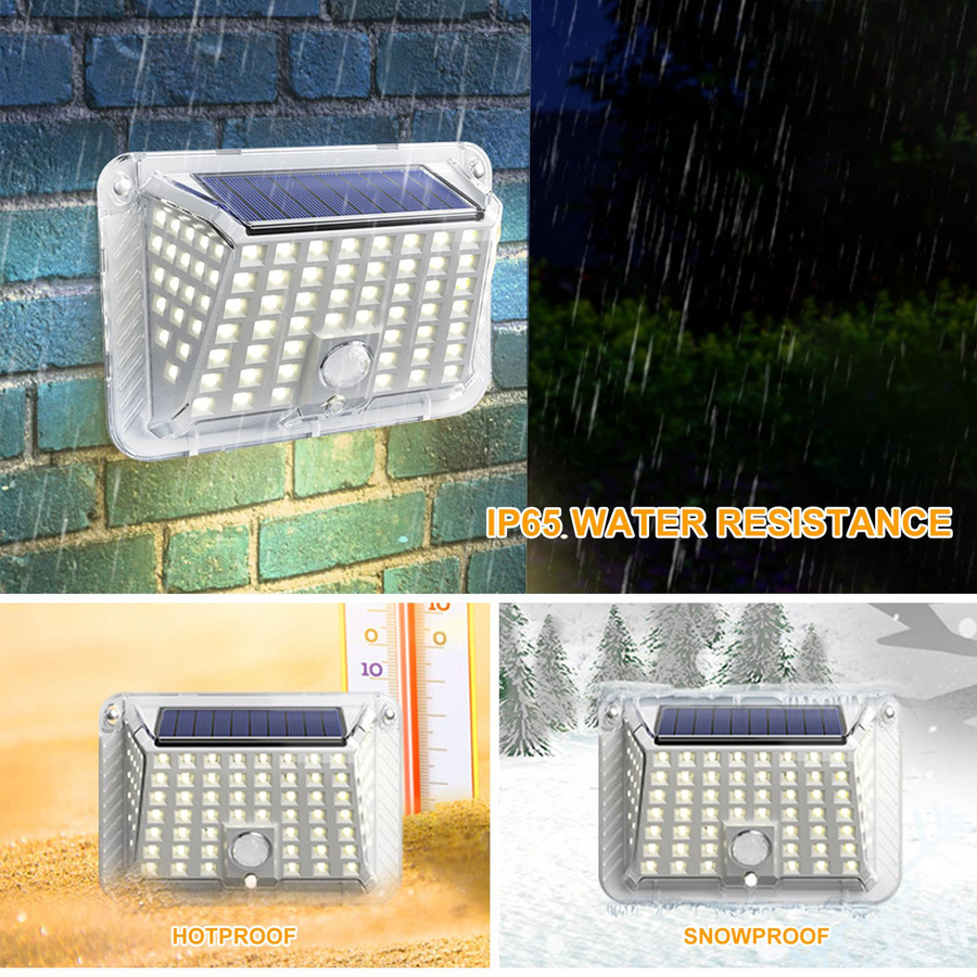TOMTOP JMS Solarbetriebene LED Außenleuchte mit 90 LEDs, Weiß, mit Bewegungssensor und 3 Beleuchtungsmodi - Bild 6