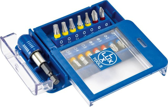 LUX-TOOLS Bit-Set 15-teilig aus Stahl in Silber und Blau - Bild 1