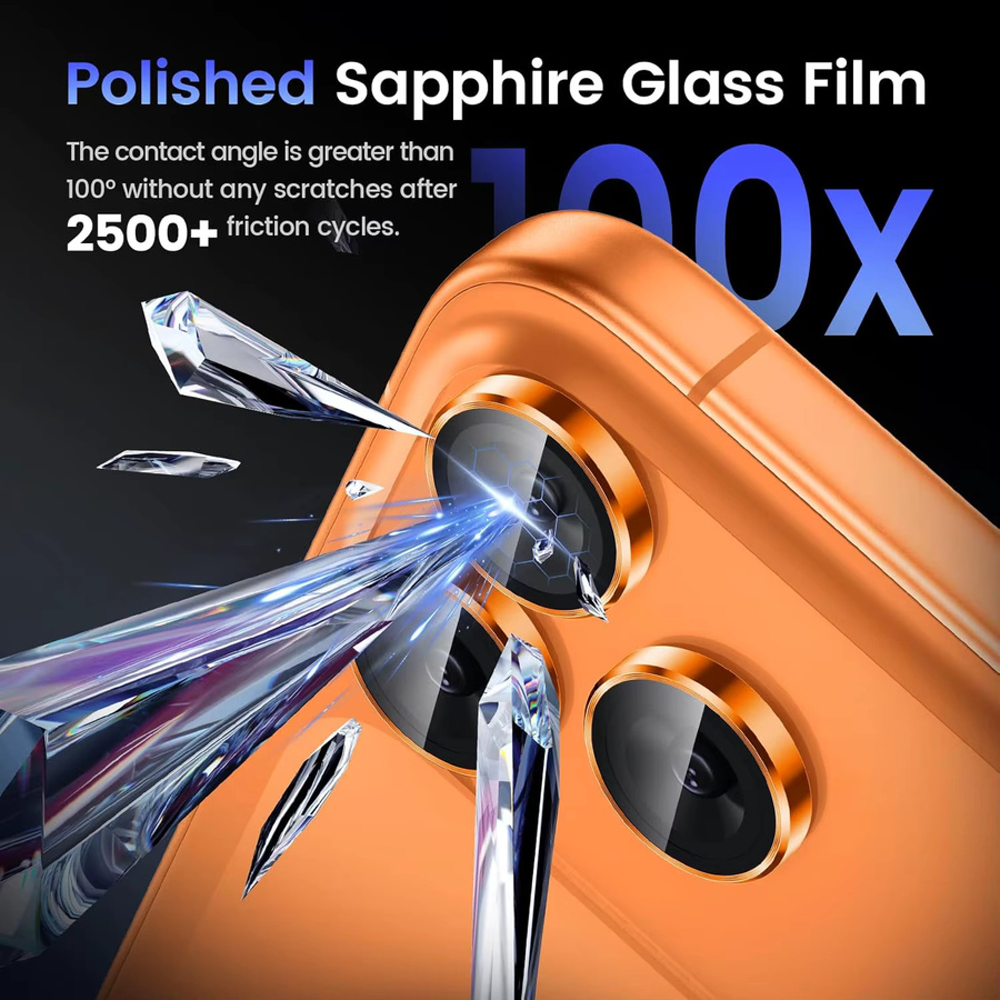 2-3 Stück Kamera Objektiv Schutz Abdeckung aus gehärtetem Glas in Rosa und Gold für iPhone 17 Pro Max, 16 Plus, 15, 14, 13 und 17 Pro - Bild 3