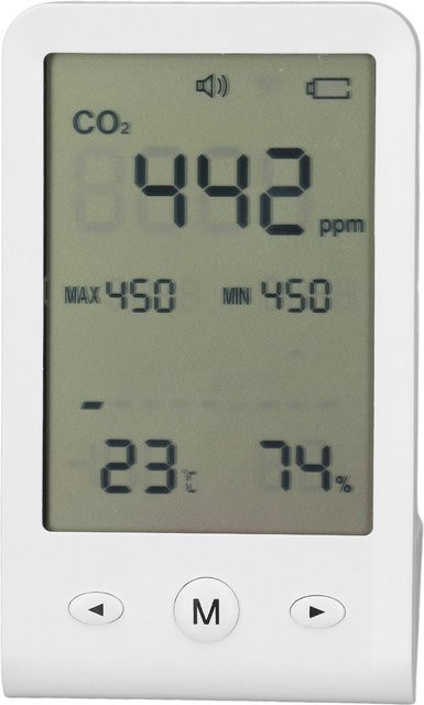 DIYelecs CO2-Monitor mit Thermometer und Hygrometer zur Messung der Luftqualität in Grau - Bild 1