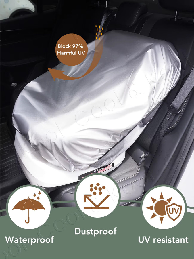 Kisslanding Babyautoschirm in Silber zum UV-Schutz und zur Hitzereduktion - Bild 5