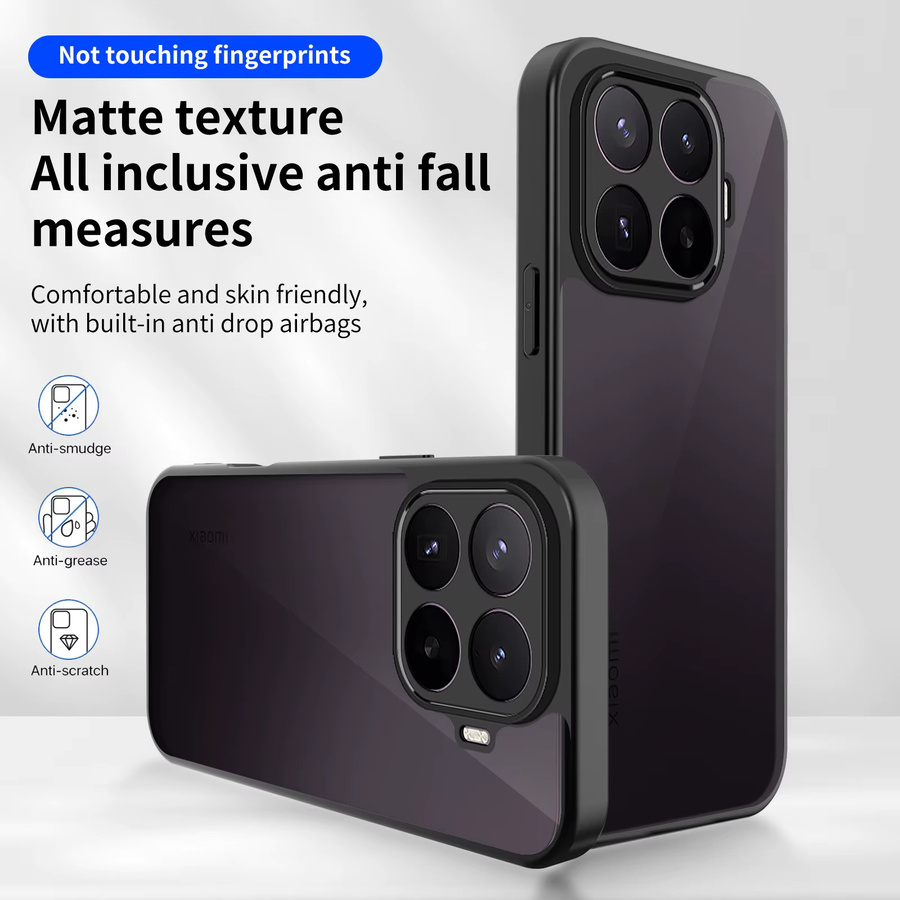 Luxuriöse matte und stoßfeste Handyhülle für Xiaomi 17T Pro, 15, 15T, 14 und 14T Pro Ultra in Transparent oder Schwarz - Bild 2