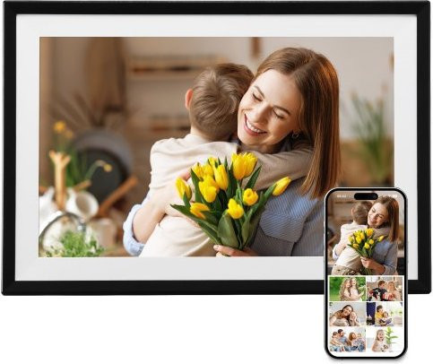 VEVOR Digitaler Bilderrahmen 2er-Pack mit Touchscreen und Wi-Fi, 32GB Speicher, Schwarz/Weiß, B: 26,0 cm, H: 18,0 cm - Bild 1