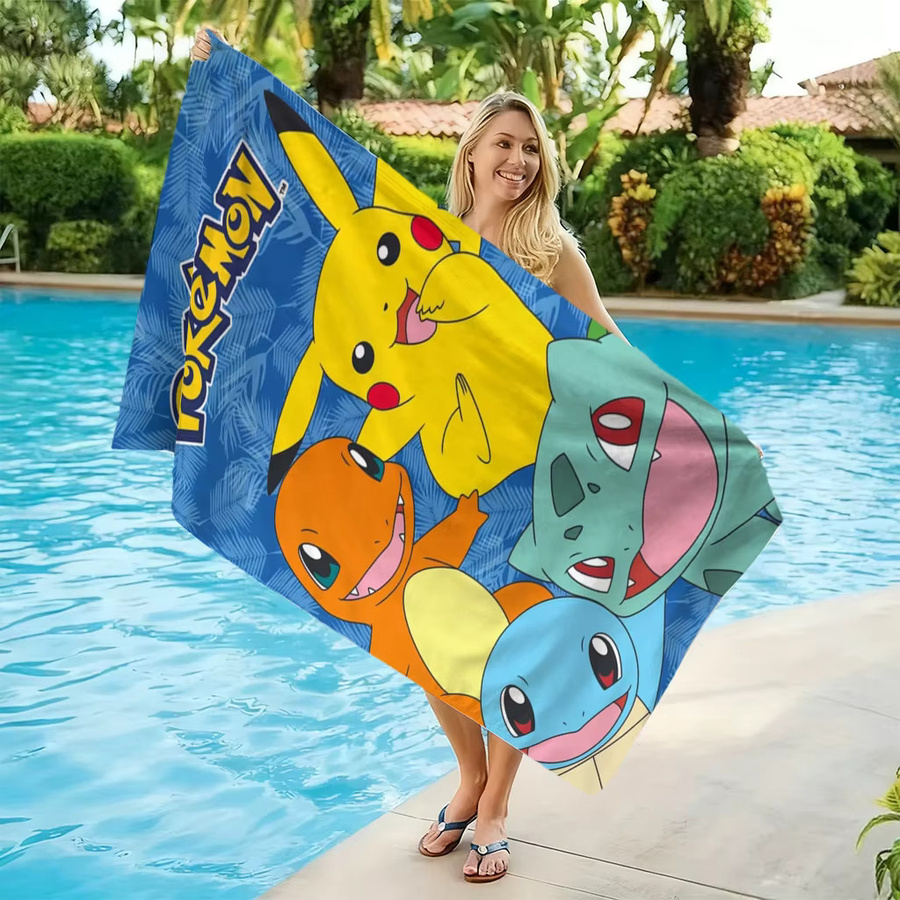 Potdemiel Pokemon Pikachu & Starters Kinderstrandtuch, mehrfarbig, schnelltrocknend - Bild 2