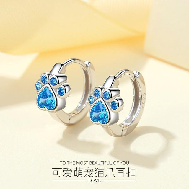 YULIN Creolen 925 Silber, blau, Damen - Bild 1