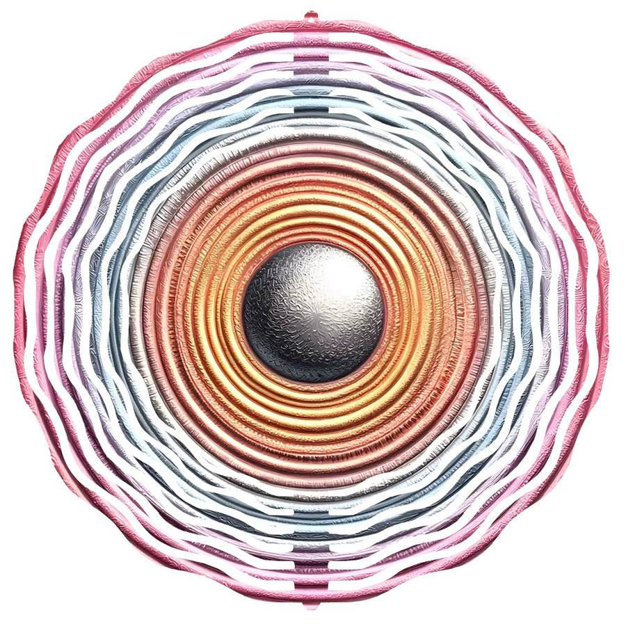 Regenbogen-Spiral-Windspiel von CIFBUY, drehbarer Metall-Haken mit Farbverlauf für die Gartendekoration, Mehrfarbig/Grau - Bild 2